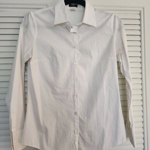 J.Crew Size S Classic White Button-Up Shirt In Stretch Cotton